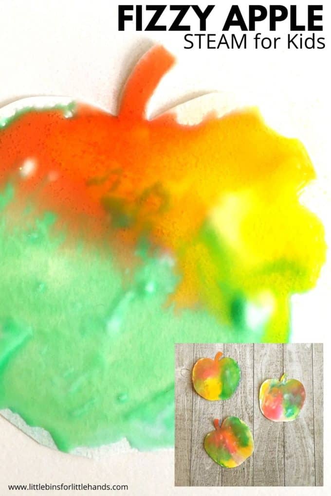 Fizzy Apple Art syksyllä - Little Bins for Little Hands - Pikkukätköjä pikkukäsille