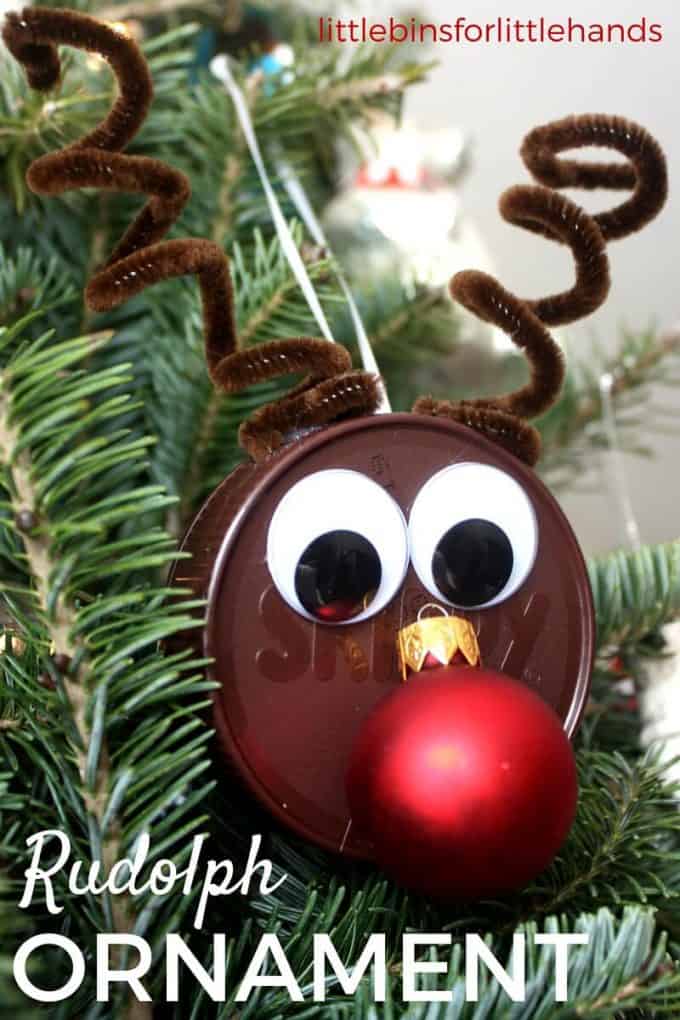 Easy Reindeer Ornament Craft - Little Bins para sa Maliit na Kamay