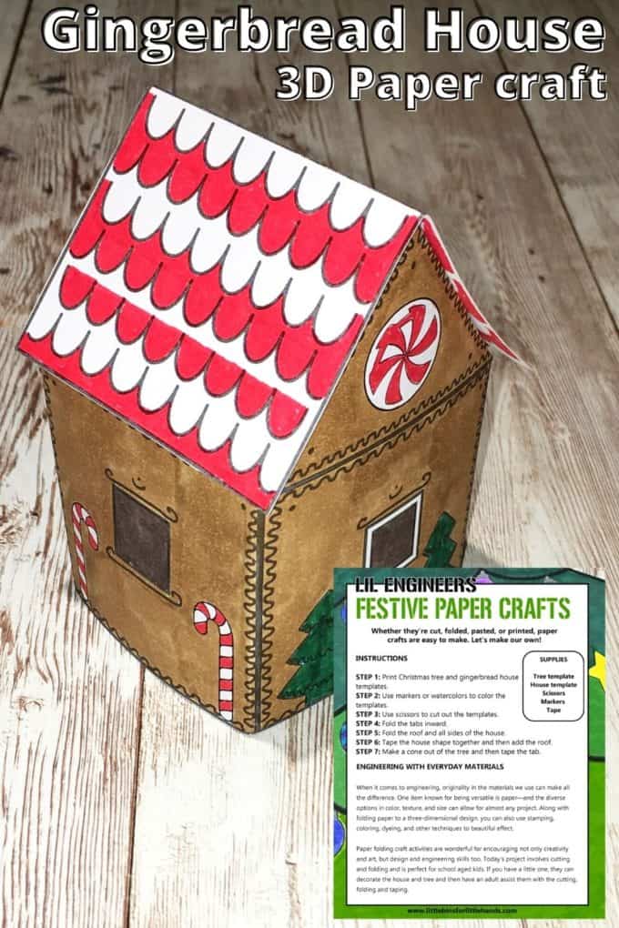 Easy Paper Gingerbread House - pequenos recipientes para pequenas mans