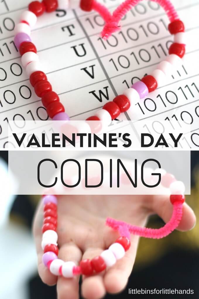 Valentine's Day အတွက် Coding Bracelets - Little Hands for Little Bins