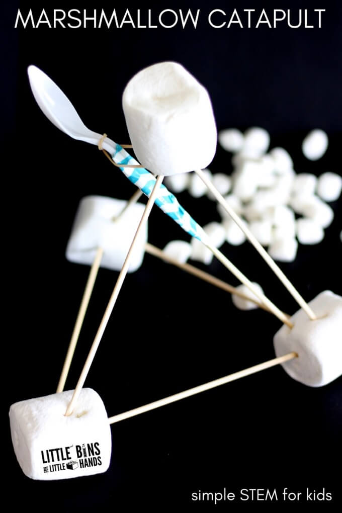 Marshmallow Catapult Foar STEM - Little Bins foar lytse hannen