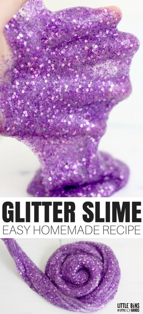 Glitter Slime resepti lapsille - Little Bins for Little Hands