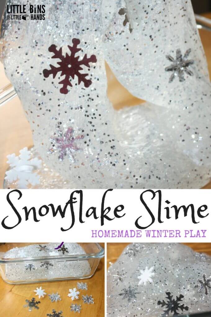 Winter Snowflake Homemade Slime Recipe foar bern