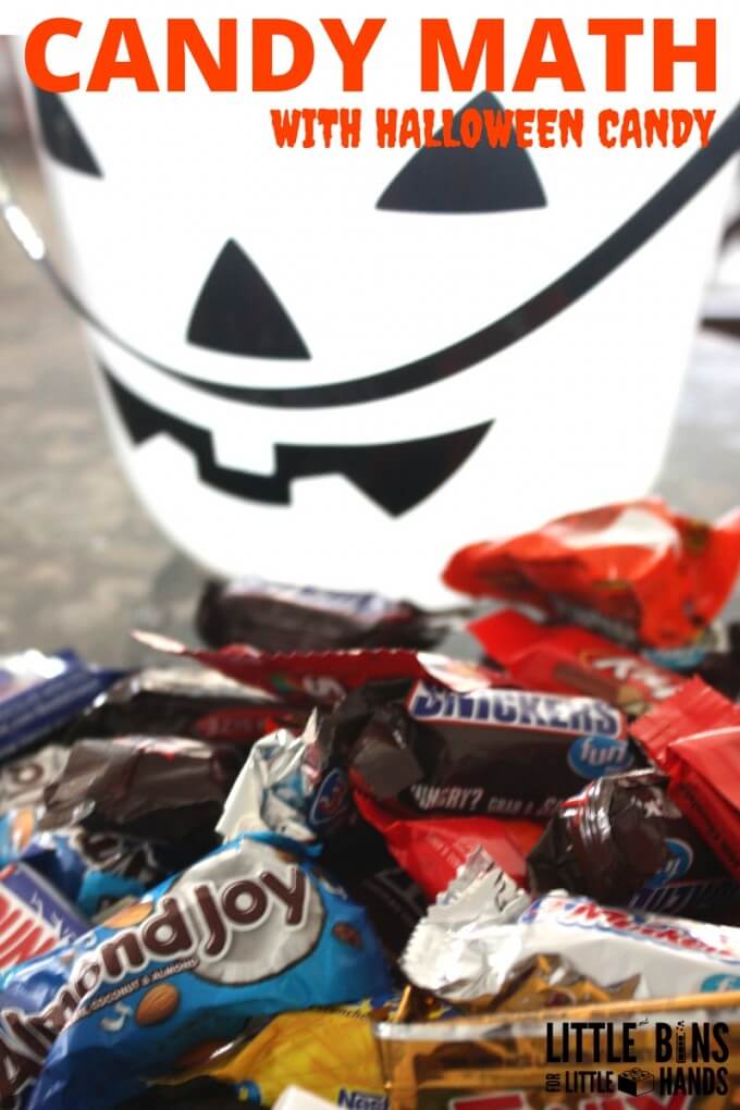 Математика на бонбоните с бонбони за Хелоуин - Малки кошнички за малки ръчички