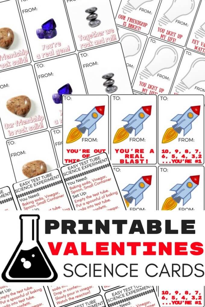 Ciencia San Valentín para nenos (Imprimibles gratuítos) - Papeleiras para pequenas mans